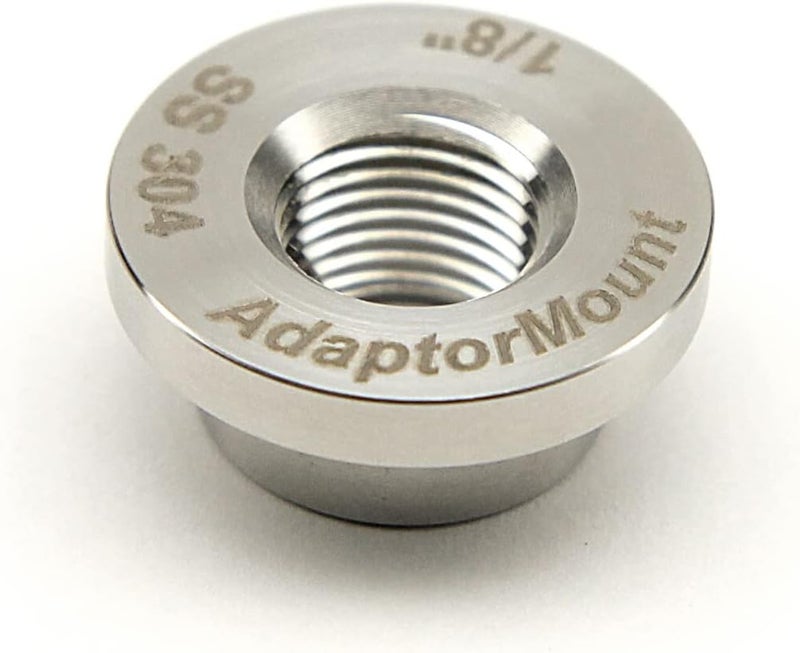 AdaptorMount G 1/8" (BSPP) Stainless Steel 304 Female Threaded Stepped Weld Bung Mounting Fitting (OD 5/8") with Top Head (OD 0.8") - Image 3